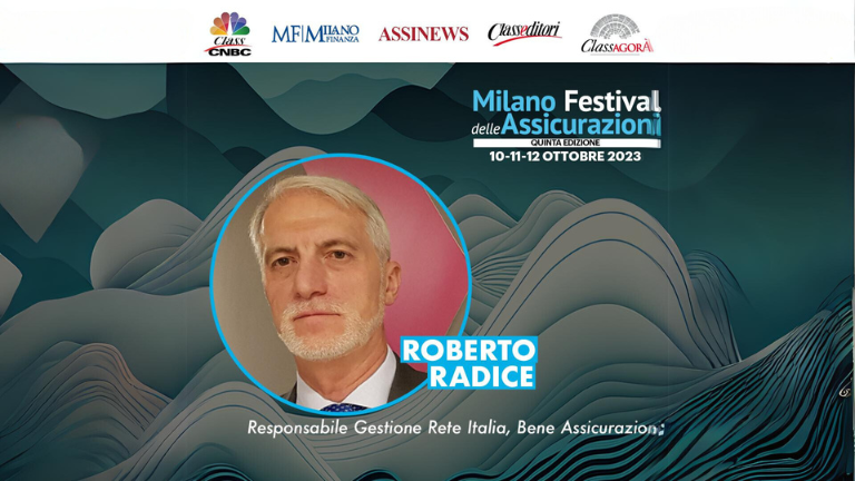Roberto Radice, Responsabile Gestione Rete di Bene Assicurazioni, interviene al Milano Festival delle Assicurazioni 2023.